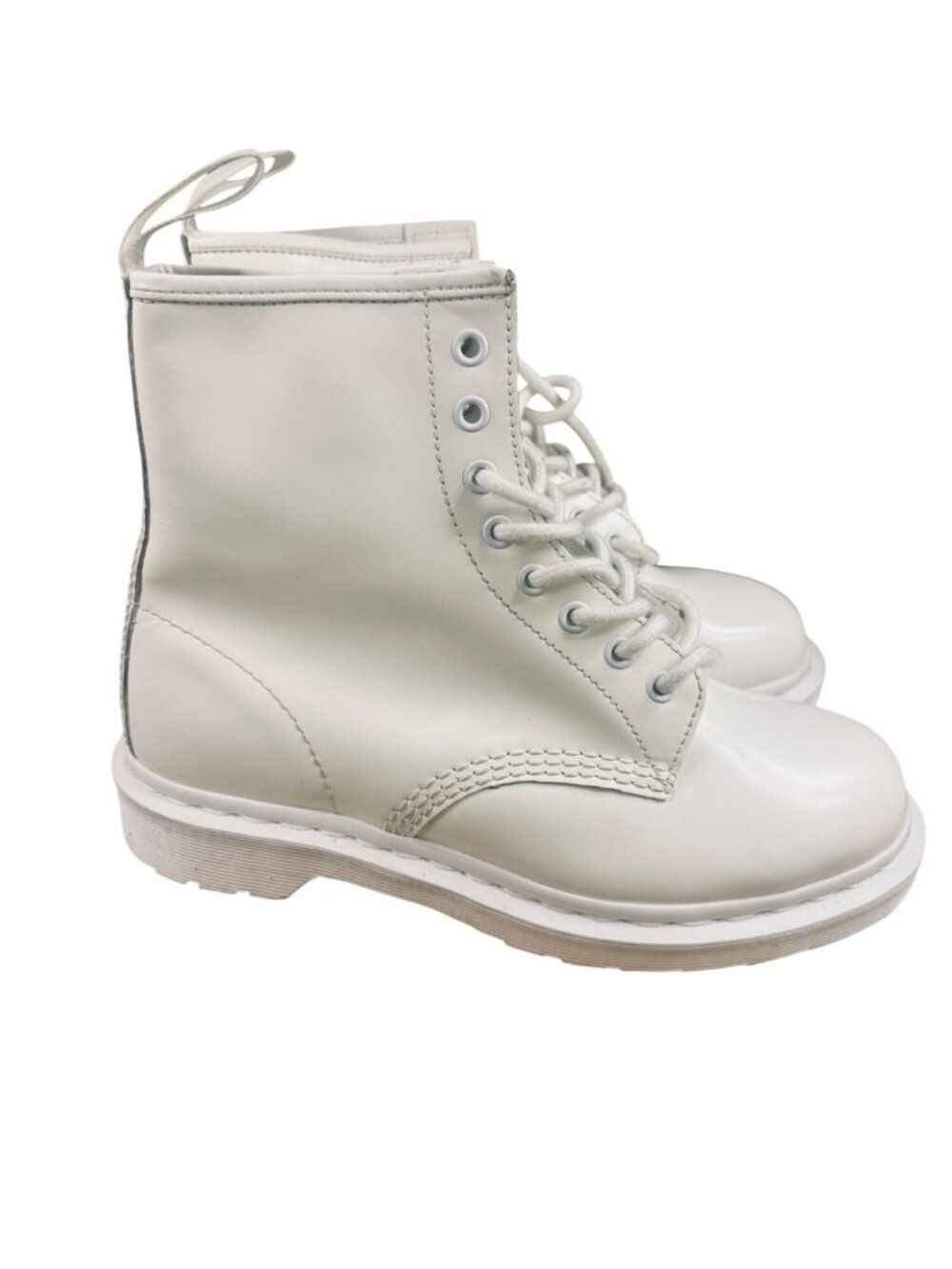 Dr. Martens 1460 White Leather Lace Up Combat Boots Women's Size 10 Men's 8 EU 4